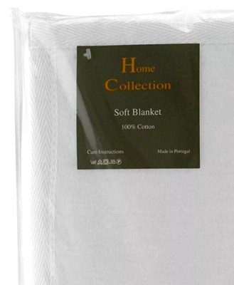 Sferra Plush White Twin Blanket Soft Brushed Cotton Home Collection 67x90'' New