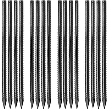 16 PCS 16 in Ground Rebar Stakes, Heavy Duty Metal Spikes for Concrete Timber Ga