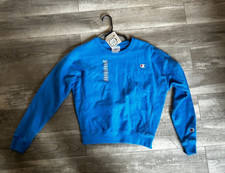 Champion Reverse Weave Crew Sweatshirt Blue  Women Small 