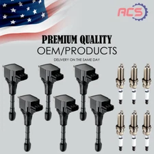 6X OEM Ignition Coil + 6X Iridium Spark Plug for Nissan Maxima Murano 3.5L UF550