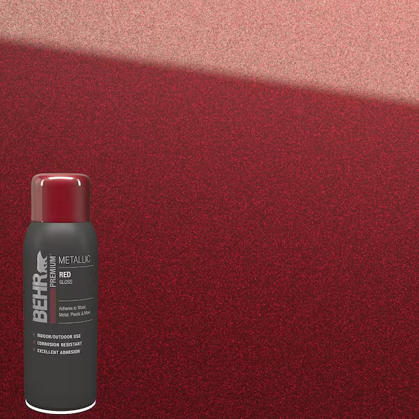 BEHR PREMIUM Metallic Red Gloss Interior/Exterior Spray Paint & Primer - 12 oz.
