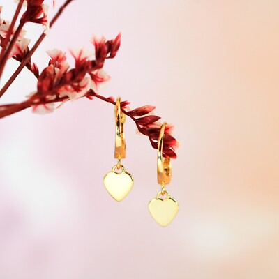 925 Sterlingsilber Tiny Heart Hoop Ohrringe Ohrumarmungen