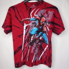 Marvel The Amazing Spider-Man Comics Boys Kids T-shirt Tie-dye Red Medium