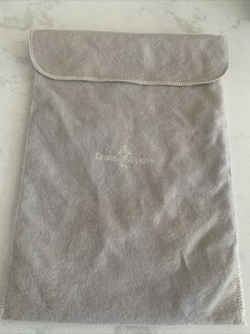 Georg Jensen Felt Sterling Silver Storage Bag - 10" X 7” w/ flap