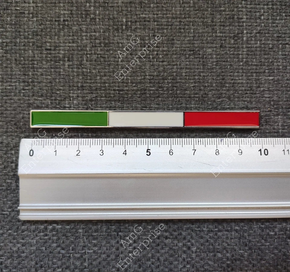 Insignia cromada bandera italiana Italia para Fiat 595 500 Spider Abarth 695 124 500C 500X Foto 3 de 3