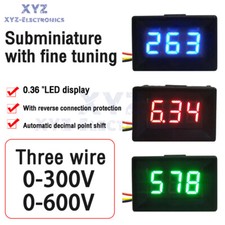 DC 0-300V 0-600V 0.56'' /0.36'' Mini LED Digital Voltmeter Voltage Meter Tester