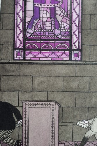 Zeichnung Illustration Mischtechnik Max Radler Kirche Kanzel Simplicissimus - Picture 3 of 6