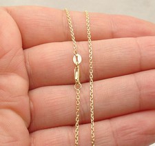 1.40mm Diamond Cut Faceted Cable Chain Necklace Real Solid 14K Yellow Gold