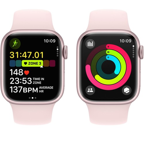 Apple Watch Series 9 41mm (GPS) Aluminum Pink with Pink Sport Band - Acceptable - Zdjęcie 4 z 4
