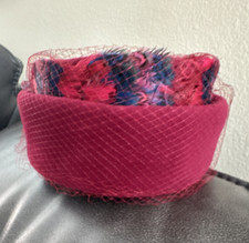Pink  Blue Mesh Fascinator Headpiece, Solid One Size for Party/Cocktail