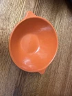 Vintage EARLY Bauer Orange Ringware 6 1/8" Lug Handle Soup Bowl 1930s/40s MINT