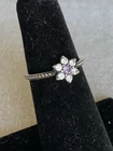 925 ALE Sterling Silver Pandora Floral Ring Size 4.5 Forget Me Not Vintage