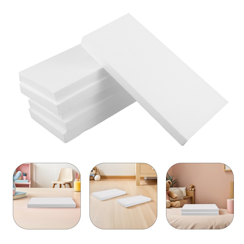  10pcs Craft Foam Blocks: 12x6x1" Foam Rectangles Polystyrene Shapes for DIY Art