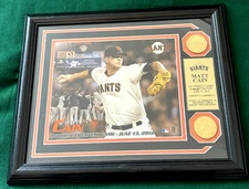 Matt Cain Perfect Game 06/13/12 Framed Picture Plaque & Coins 13" by 16" EX