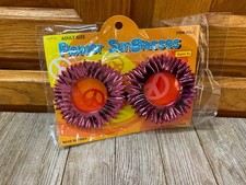 Metallic Pink Flower Sun Glasses Halloween Hippie Groovy