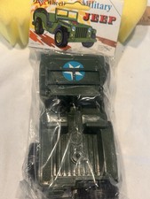 U.s. Army Olive Green Plastic Field Jeep Vtg Free Wheeling 60 70s Wwll Nos