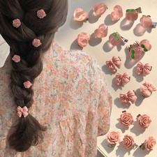 20pcs Small Hair Clips,Cute Hair Pins Pink Hair Clips,Heart Rose Peach Bow Ha...