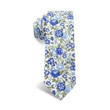 Men's Cotton Floral Neck Tie 2.56'' Printed Skinny Tie