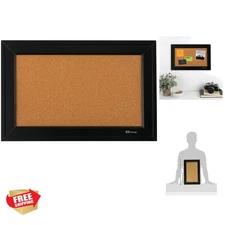 Modern 11” x 17” Cork Bulletin Board with Black Frame - Perfect Home Display
