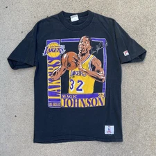 VTG 90s Magic Johnson Lakers Shirt Large Nutmeg USA NBA Basketball Single Stitch