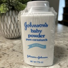 Vintage Johnson  s Baby Powder 1.5oz Travel Size Sealed Pure Cornstarch