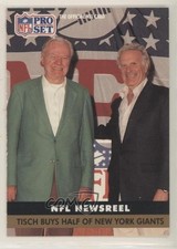 1991 Pro Set NFL Newsreel Wellington Mara Bob Tisch #343 HOF 00l8
