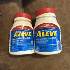 2 Aleve Naproxen Sodium 200 Count Tablets Easy Open Arthritis Cap Sealed