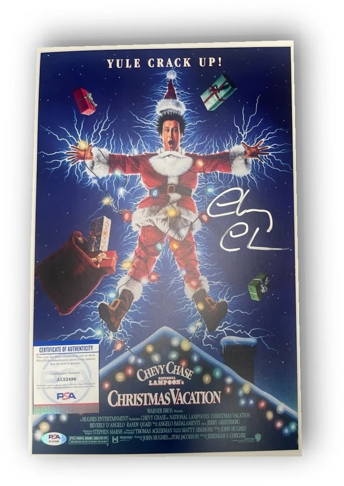 Chevy Chase Firmado a Mano Autografiado Auto 12X18 Foto Vacaciones de Navidad PSA