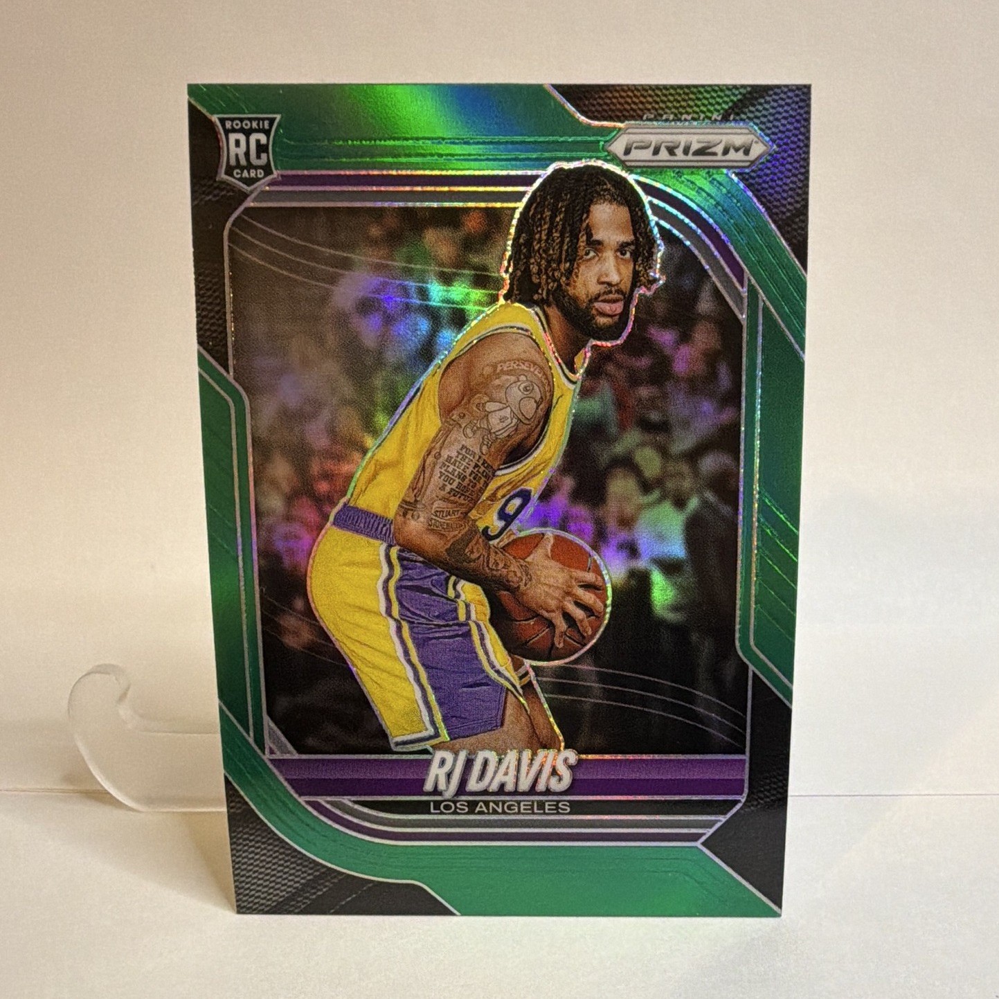 2025-26 Panini Prizm RJ Davis RC #52 Green Prizm Rookie Lakers