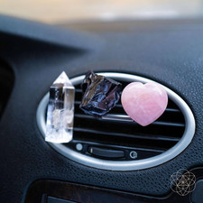 Spiritual GPS Crystal Car Kit with Natural Rose Quartz, Black Obsidian  Clear Q