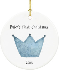 Babys First Christmas Ornament 2025 Boy, Baby's First Christmas Ornament 2025...