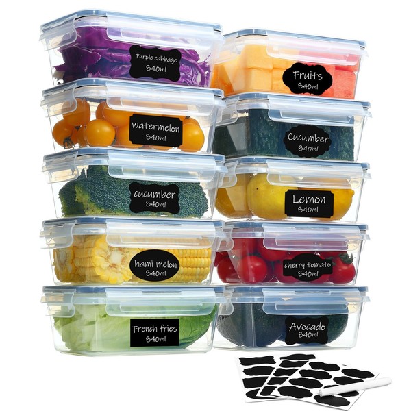 10Er Frischhaltedosen Mit Deckel Gefrierdosen Meal Prep Boxen Bpa Frei Luftdicht-image