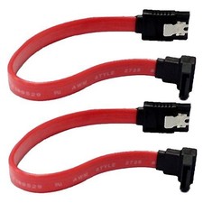 2 Pack 90 Degree Right Angle SATA III Data Cable with Locking Latch, 7.08 Inch