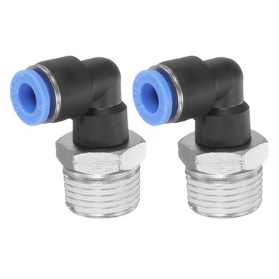 2x 90° Push-Fitting 6mmx3/8'' NPT Gewinde-Adapter