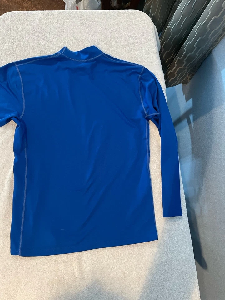 Camisa Mizuno Youth XL DryLite Manga Larga Azul Ligera Rendimiento Atlético  Foto 3 de 4