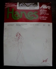 NOS Hanes Alive All-Sheer Support Pantyhose Nude Toe to Waist Plus F Mayfair