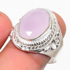Rose Quartz Gemstone Handmade 925 Sterling Silver All Size Ring For Gift