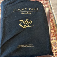 JIMMY PAGE + THE ANTHOLOGY + GENESIS SIGNED LEATHER LIMITED TO 2500