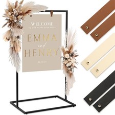 Elegant Wedding Welcome Sign Stand Sturdy to 24x36 inches, Black