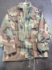 Vintage US Army M65 Jacket Mens Small 80s Woodland Camo Cold Weather Field Coat