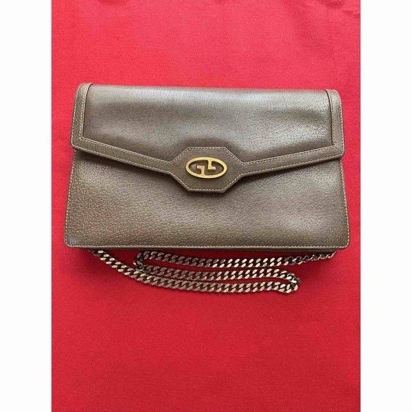 Gucci Vintage Chain Shoulder Bag – Brown Leather Designer Handbag Classic Luxury