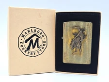 Marlboro Brass Zippo Lighter **Cowboy** Unstruck/ Never Used w/ Original Box