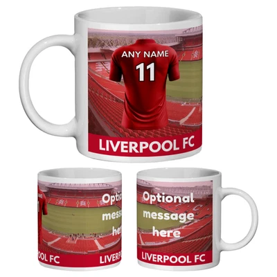 Liverpool Mug Personalised Football Fan Gift LFC Shirt Name Message Custom Cup