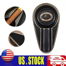 Galiner Ceramic Black Cigar Ashtray Outdoor Travel Cigarette 1ct Slot Holder