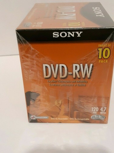 SONY 10-Pack DVD-RW 120 Min 4.7 gb BRAND NEW SEALED DVD Re-Recordable 10DMW47L2 - Picture 4 of 4