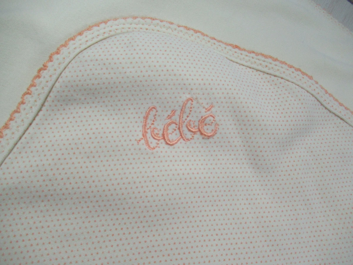 Absorba bebe yellow orange polka dots trim baby receiving blanket