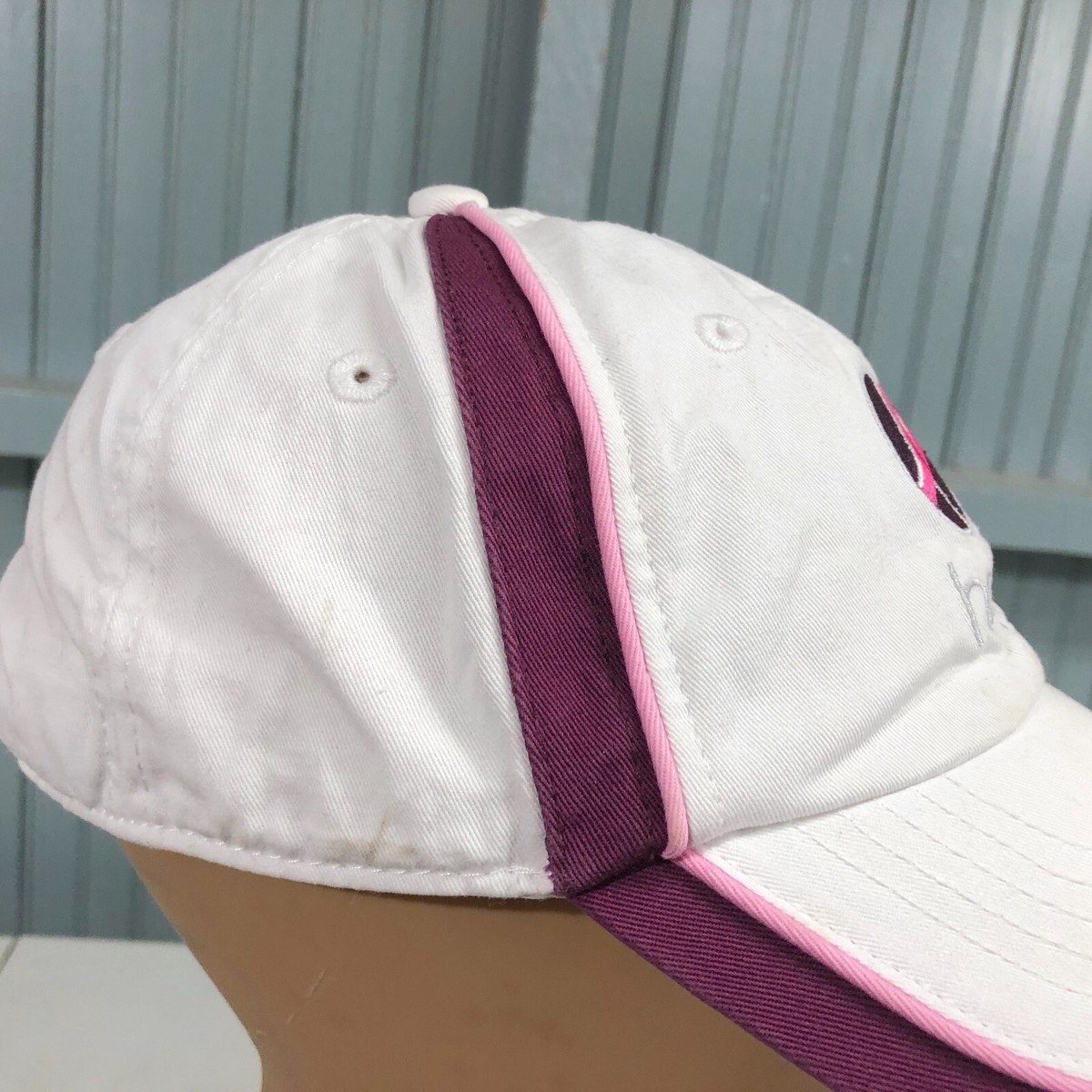 Wilson Pink Ribbon Hope Cap Hat Women Adjustable White 100% Cotton Pink Ribbon Hat – Southern Grace Threads Boutique main image 4