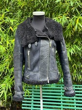 Karen Millen The Atelier Genuine Sheepskin Aviator Jacket Size Uk 12