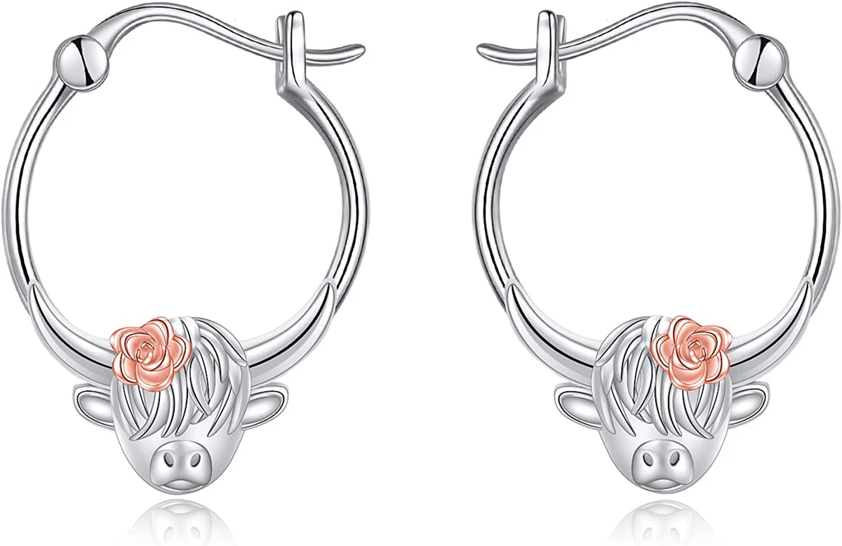 Sterling silver deals cow earrings