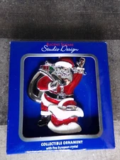 Regent Square Studio Design Santa Enamel European Crystal Ornament